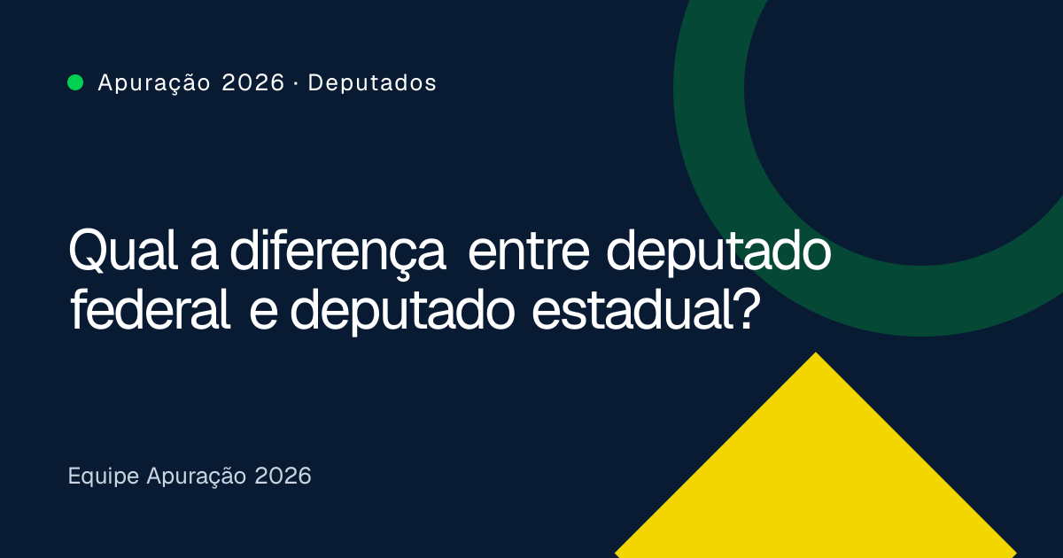 Qual a diferença entre deputado federal e deputado estadual?